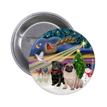 Magia de Navidad (r) - dos barros amasados (F + B) Pins
