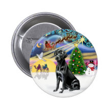 Magia de Navidad (r) - Labrador negro Pin