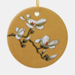 Magnolia floral del vintage amarillo ornato