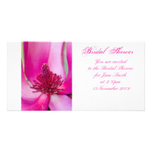 Magnolia rosada - invitación nupcial de la ducha tarjetas personales