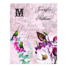 Magnolias de los colibríes que casan la tarjeta de comunicado personal  