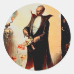 Mago con el cráneo y los rosas (1892) etiqueta redonda