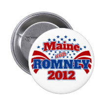 Maine con Romney 2012 Pin