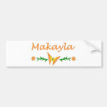 Makayla (mariposa anaranjada) etiqueta de parachoque
