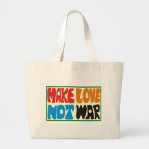 make love not war Hippie Spruch Tragetaschen