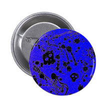 Mal - cráneos y guitarras en azul pins