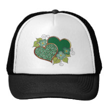 Malla del verde de botella Pattern-019 Gorras