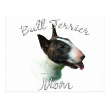 Mamá 2 de bull terrier tarjeta postal