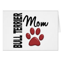 Mamá 2 de bull terrier tarjetas