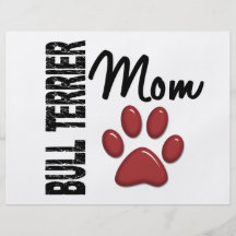 Mamá 2 de bull terrier tarjeton