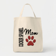 Mamá 2 de cocker spaniel bolsa lienzo