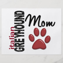 Mamá 2 del galgo italiano tarjetón