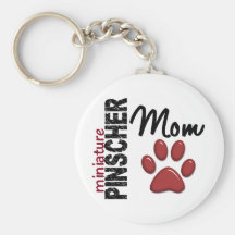 Mamá 2 del Pinscher miniatura Llavero Personalizado