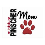 Mamá 2 del Pinscher miniatura Tarjeta Postal
