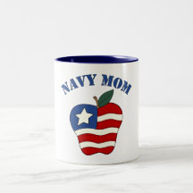 Mamá Apple patriótico de la marina de guerra Tazas
