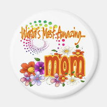 Mamá asombrosa floral iman de nevera
