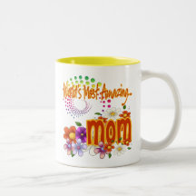 Mamá asombrosa floral tazas