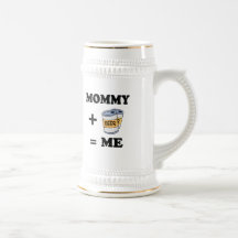Mamá + cerveza = yo camiseta del bebé taza de café