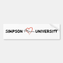 Mamá de la universidad de Simpson Etiqueta De Parachoque