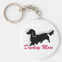 Mamá de pelo largo del Dachshund Llaveros Personalizados