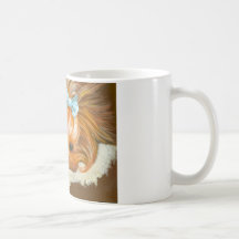 Mamá de Yorkie con el perrito Tazas De Café