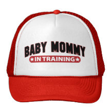 Mamá del bebé en el entrenamiento gorras de camionero