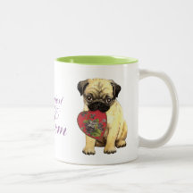 Mamá del corazón del barro amasado tazas