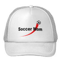 Mamá del fútbol (Rd/Blk) Gorras