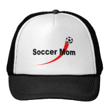 Mamá del fútbol (rojo/negro) gorras de camionero
