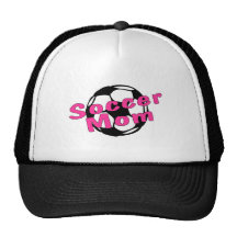 Mamá del fútbol (rosa) gorros bordados