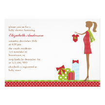 Mamá del navidad a ser invitaciones de la fiesta d anuncio personalizado