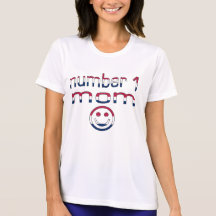Mamá del número 1 en colores de la bandera america camiseta