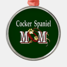 Mamá del perro de cocker spaniel ornamentos de reyes