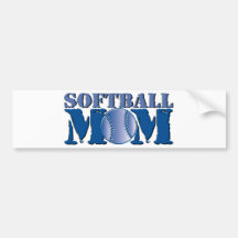 Mamá del softball pegatina de parachoque