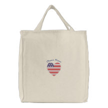 Mamá Embroidered Heart Tote de Obama Bolsa De Mano Bordada