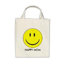 Mamá feliz - tote orgánico del ultramarinos bolsa de mano
