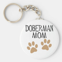 Mamá grande del Doberman de las patas Llaveros Personalizados