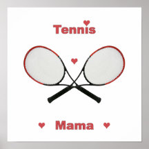 Mamá Hearts del tenis Posters
