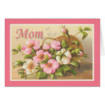 Mamá linda del vintage floral tarjetas