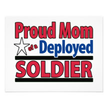 Mamá orgullosa de un soldado desplegado comunicados personalizados