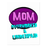 Mamá, Overworked y pagada mal, con óvalo Tarjeta Postal
