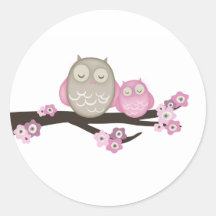 Mamá Owl y pegatinas del bebé {rosa} el |