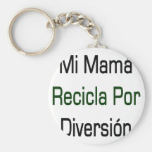 Mamá Recicla Por Diversion del MI Llavero Personalizado