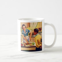 Mamá retra del almuerzo del engaño del buñuelo de  tazas