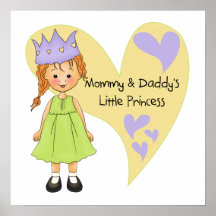 Mamá roja del pelo y la princesa del papá poster