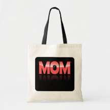 Mamá, rosa y torcido en Bkgrd reflexivo negro Bolsa De Mano