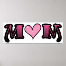 Mamá rosada del corazón impresiones