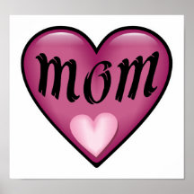 Mamá rosada del corazón posters