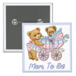 Mamá y carro - azul del oso de peluche pins