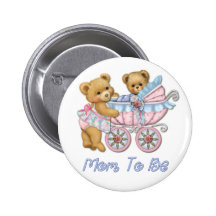 Mamá y carro - azul del oso de peluche pins